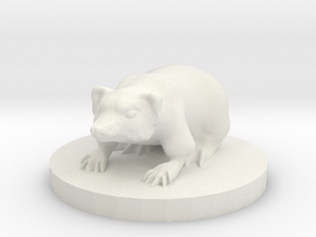 Small Badger Miniature in White Natural Versatile Plastic