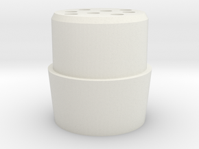 Quick release tube part for 28mm tube in White Natural Versatile Plastic