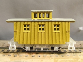 R24b New N Chassis for Bachmann Bobber Caboose x2 in Tan Fine Detail Plastic