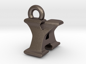 3D Monogram - YAF1 in Polished Bronzed Silver Steel