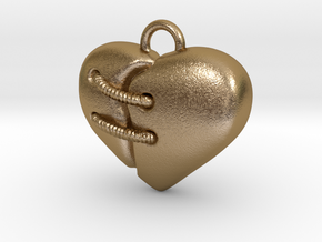Cuore 15mm in Polished Gold Steel