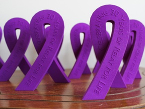 Standing Cancer Ribbon - Relay for Life 30 Years in Purple Processed Versatile Plastic