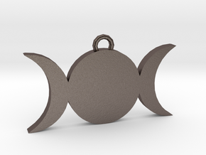 Tripple-Moon in Polished Bronzed Silver Steel