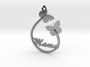 Mama Pendant Butterfly butterflies silver gold nec in Polished Silver