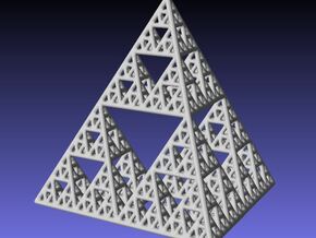 Sierpinski Tetrahedron level 4 in White Natural Versatile Plastic