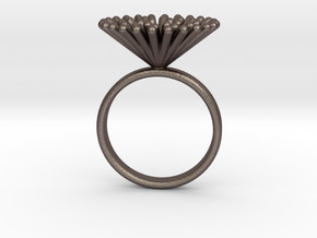 Spike Ring - US 8 size in Polished Bronzed Silver Steel