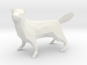 Low Poly Husky [8.5cm Tall] in White Natural Versatile Plastic