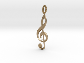 Music Note in Polished Gold Steel