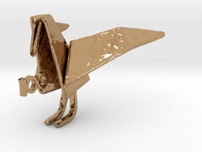Origami Raven in Polished Brass