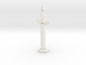 Pixel Art Sword And Stand in White Processed Versatile Plastic