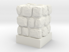 Dungeon 1x1 Wall Block in White Natural Versatile Plastic