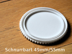 Schnurrbart Mustache Lens Cap 49mm/55mm in White Natural Versatile Plastic