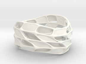 Panel Twist Bracelet (Sz ML) Thicker S in White Processed Versatile Plastic