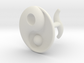 Yin Yang - 6.1 - Cufflink - Left in White Natural Versatile Plastic