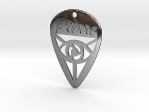 Guitar Pick (Pierre) in Polished Silver