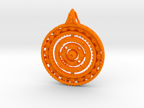 Gyroscope Mandala Pendant in Orange Processed Versatile Plastic