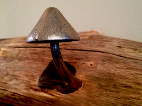 Mushroom Peg #3 in Polished Bronzed Silver Steel