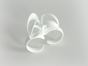 Ribbon Double Ring 7/8 in White Natural Versatile Plastic