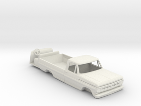 1:64 scale 1967 Ford pickup cab with interior in White Natural Versatile Plastic