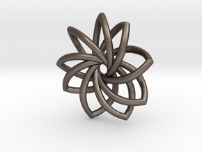 Stylized Snowflake in Polished Bronzed Silver Steel