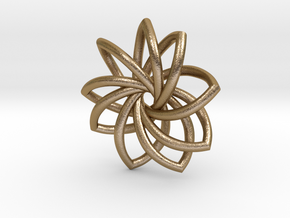 Stylized Snowflake in Polished Gold Steel