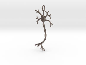 Neuron Pendant (2.2" high) in Polished Bronzed Silver Steel