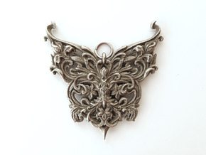 Butterfly pendant in Polished Bronzed Silver Steel