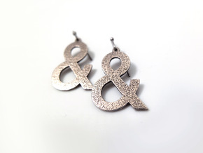 Ampersand earrings in Polished Bronzed Silver Steel