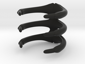 Para_Ring_3 Ribs in Black Natural Versatile Plastic