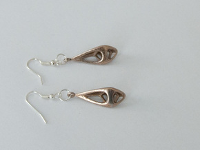 Earrings 2 in Polished Bronzed Silver Steel
