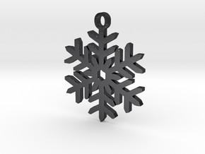 Snowflake Pendant Necklace in Polished and Bronzed Black Steel