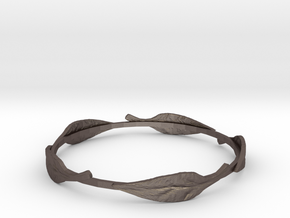 Leaf Bracelet in Polished Bronzed Silver Steel