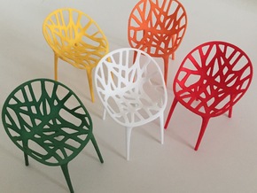1:12 Chair Garden in White Processed Versatile Plastic