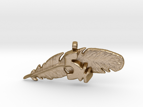 5K FEATHER NECKLACE in Polished Gold Steel