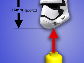 Episode 7 Stormtrooper Helmet for Lego Mini Fig in White Processed Versatile Plastic