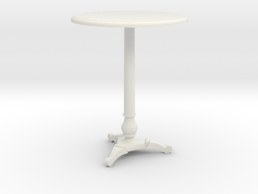 Miniature 1:24 Cafe Table in White Natural Versatile Plastic