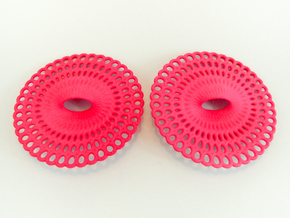 Curvy Hoop Earrings 50mm in Pink Processed Versatile Plastic