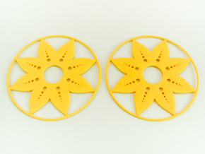 Sunflower Hoop Earrings 60mm in Yellow Processed Versatile Plastic