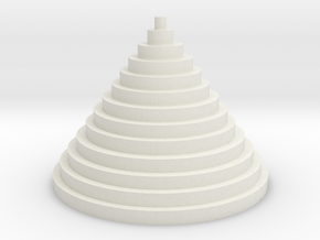 The Circle Pyramid in White Natural Versatile Plastic