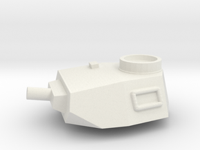 Turret Europe #2, Panzer IV Short Barrel (n-scale) in White Natural Versatile Plastic