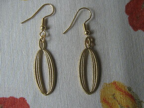 Coil 96 1 Earrings in Natural Brass