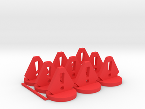 Stress Tokens in Red Processed Versatile Plastic