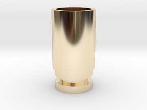 WIDE BORE DRIP TIP (NEEDS O-RING) in 14K Yellow Gold