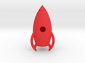 Cartoon Rocket in Red Processed Versatile Plastic