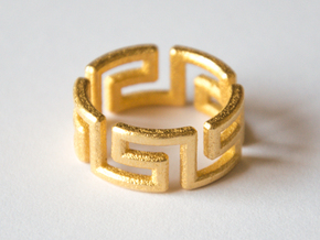 Labyrinthos Ring in Polished Gold Steel: 8.5 / 58