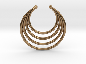 Faux Septum - Dropped Rings (medium) in Natural Brass