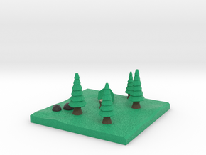Low-Poly Forest [Beveled & Hollowed] in Full Color Sandstone