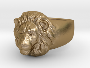 Lion Ring (size11) in Polished Gold Steel