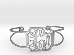 Monogram Bracelet in Natural Silver
