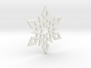 Snowflake Charm 2 in White Natural Versatile Plastic